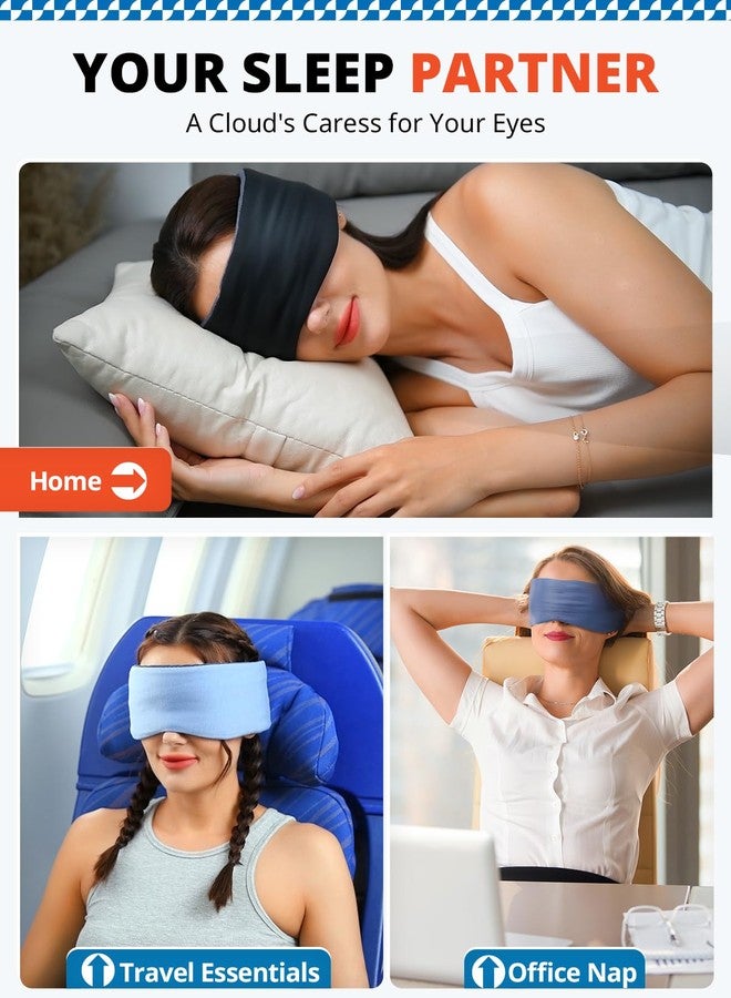 SARISUN Sleep Mask, Eye Mask for Sleeping, Upgrade Double Side Blackout Eye Cover for Women Men, Light Blocking Wider Adjustable Band for Side Sleeper, Travel, Nap, Ultra-Soft, Yoga, Relief Eye, Black - Image 5